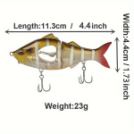 1tk Multi-Liigestatud Ujukid Propelleriga, Aeglase Langusega Bioniline S&ouml;&ouml;t Mage- ja Soolses Vees Kalastamiseks - 10g/8,3cm - 23g/11,3cm., 1PCZL02
