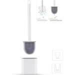 Silikoonist tualetiharja plaat &ndash; WC-hari ja -hoidikud, tilkumisvastane, antibakteriaalne, ventileeritav WC-hari, kiiresti kuivav, ilma l&otilde;hnata, seinale/p&otilde;randale kinnitatav WC-hari, vannituba ja tualettruum valge