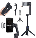 2-teljeline gimbali stabilisaator + Selfie Stick koos eemaldatava t&auml;itevalgustusega