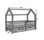 Lastevoodi ADRK Furniture Artes II, 90x200 cm, hall madratsiga