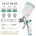 15tk/hvlp pihustusp&uuml;stol komplekt 1.4/1.7/2mm otsikuga, Žalias