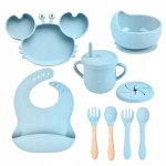 Laste n&otilde;udekomplekt koos rinnat&uuml;kiga Aurea Krab TAB-SET1-BLUE
