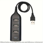 Mitmefunktsionaalne USB-jaotur 5Mbps Kiire USB 2.0 Jaotur Vastupidav Ja Praktiline 4-In-1 Adapter., Juoda