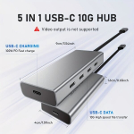 PULWTOP 5 Porti USB C Jaotur 10Gbps S&uuml;learvutile.