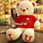 80/100 Cm Suur Ma Armastan Sind Pl&uuml;&uuml;skaru Armas Tohutu T&auml;idisega Pehme Karu Nuku Armastaja_White Red Iu Dress Bear_80cm