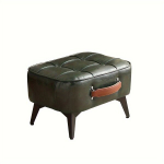 Kaasaegne Nahast Panipaiga Ottomaan: Ideaalne Elutubadele ja Diivanitele., Žalia Juoda