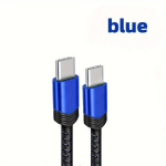 TZLRXL 100W USB-C kaabel, kiire laadimine, l&auml;ikiv viimistlus, Mėlyna