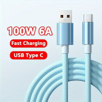 100W 6A USB-C Kiire Laadimine Andmete S&uuml;nkroonkaabel, Mėlyna