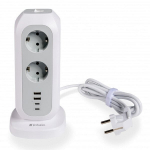 Valge laadimisjaam Verbatim pistikupesaga