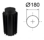 Korstna radiaator. Must metall 2 mm. L-500 mm. D-180 mm.