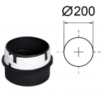 Adapter keraamilisele korstnale. Must metall 2 mm. D-200 mm.