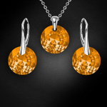 Naiste ehete komplekt &bdquo;Marianne (Light Colorado Topaz)&ldquo; koos Swarovski kristallidega