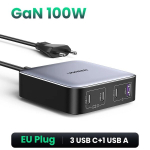 S&uuml;learvuti UGREEN 100W 65W GaN laadija 4-in-1 lauaarvuti s&uuml;learvuti adapter - GaN 100W EU pistik