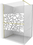 Walk-in du&scaron;isein Mexen Kioto+ riiuliga, Brushed gold/valge muster, 130 x 200 cm