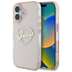 Guess GUHCP16SHCHGSPP iPhone 16 6.1" r&oacute;żowy|pink hardcase IML Heart