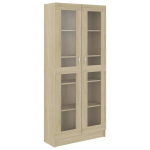 vidaXL vitriinkapp, Sonoma tamm, 82,5x30,5x185,5 cm puitlaastplaat