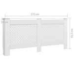 vidaXL radiaatorikate valge 172 x 19 x 81,5 cm, MDF