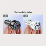 5-porti Kiire Autolaadija 3 USB ja 2 PD-ga, Juoda*2 + Balta*2