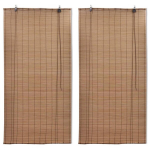 vidaXL bambusrulood 2 tk pruun 120 x 220 cm