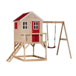 Puidust m&auml;nguv&auml;ljak lastele kiigega, Wendi Toys M23R, punane, 192 x 350 x 242 cm