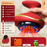 Elektriline Meridian Massaažit&ouml;&ouml;riist - Multifunktsionaalne Kogu Keha Masseerija Kraapimis- ja Kupuravi, USB Laetav 1200mAh Liitiumaku. , Naujas modelis, pilnai komplektuotas raudonas.