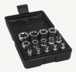 Torx pistikupesa komplekt 1/2", 3/8", 1/4" E4-E24 14 tk.