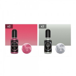 Tee-ise Ehte Tegemine: 10ml Metallik P&auml;rlmutter Pigment Alkoholi Vedelik V&auml;rvaineks Kunstitint., Rubino raudona*2 + sidabrinė pilka*2