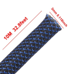 10M Kaabli Halduse Varrukas, Paindlik PET Punutud Kaabli Kaitse , BlackBlue