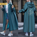 BM Moodne Naiste Pikk Vihmamantel - Veekindel, T&auml;ielik Kaitse, Stiilne Tume Roheline  variant-114614, XL