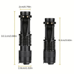 1/4tk Mini LED Taskulambid, Reguleeritav 3 Režiimi Taskulamp, K&otilde;rge-Madal-V&auml;lk, K&auml;eshoitav Matkamiseks &Otilde;ues 10.11cm (Patareid Ei Kaasas)., 1 vnt