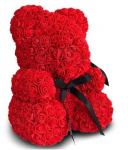 Happy People Rose Teddy Bear, 40 cm koos kinkekarbiga, punane