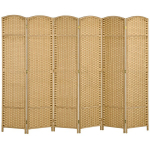 HOMCOM Screen 6-osaline 240 x 170 cm ruumijaotussein bambusest, kokkupandav vahesein, ruumijaotussein, privaatsusekraan elutuppa, loodusl&auml;hedane, Natūrali mediena