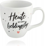 Suur portselanist kruus 0.45L valge "Heute ist mein Lieblingtag"