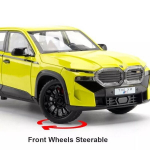 Mudelid BMW XM YELLOW 1:24 valguse ja heliga akudel, kollektsiooni mudelid