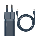 Baseus seinalaadija Super Si PD 20W 1x USB-C sinine + USB-C - Lightning kaabel