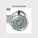 Mandala Lill Jooga V&otilde;tmehoidja Kaelakee Vintage Kott V&otilde;tmer&otilde;ngas., Raktų pakabukas*3