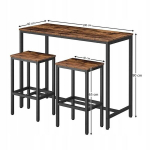 Baarikomplekt k&ouml;&ouml;gilaud + 2 tooli