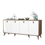 Konsoollaud Kalune Design Elite 1612, valge / pruun