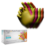 &Uuml;hekordsed nitriilkindad Style TuttiFruti, 4 v&auml;rvi, 96 tk.