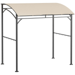 Outsunny grillikabiin, grillkatus, vihmakate, UV-kindel, aiakabiin konksudega, terasraam, pol&uuml;ester, beež, 215 x 150 x 220 cm