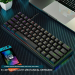 K620 Mini -Lit RGB Game mehaaniline klaviatuur DIY kohandatud - mustvalge, punane l&uuml;liti