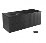 Vannitoakapp koos kraanikausiga Besco Akya Linea, must