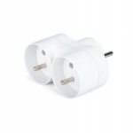 Elektriline pistikupesa splitter montis valge topelt splitter