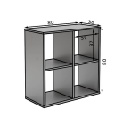 Raamaturiiul Furniture Lenti 2x2, must