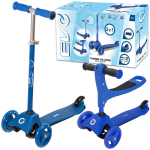 Evo Reguleeritav 3-rattaline laste roller 2in1 Cruiser koos istmega Sinine