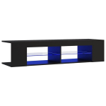 vidaXL telerialus LED-tuledega, must, 135x39x30 cm