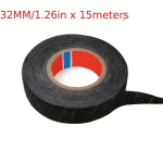 15-meetrine kuumakindel elektrilint, must pol&uuml;esterkangas kaablihalduseks, 32 mm