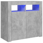 vidaXL puhvetkapp LED-tulega, betoonhall, 80 x 35 x 75 cm