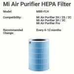 1tk Mi &Otilde;hupuhasti HEPA Filtri Asendamine M8R-FLH, 2 2S 2C 2H 3C 3H (mėlyna)