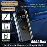12000Mah Wireless 12V auto&otilde;hukompressor, 150psi rehvip&otilde;&otilde;sas autodele, mootorratas, pallid - traadita 8000Mah